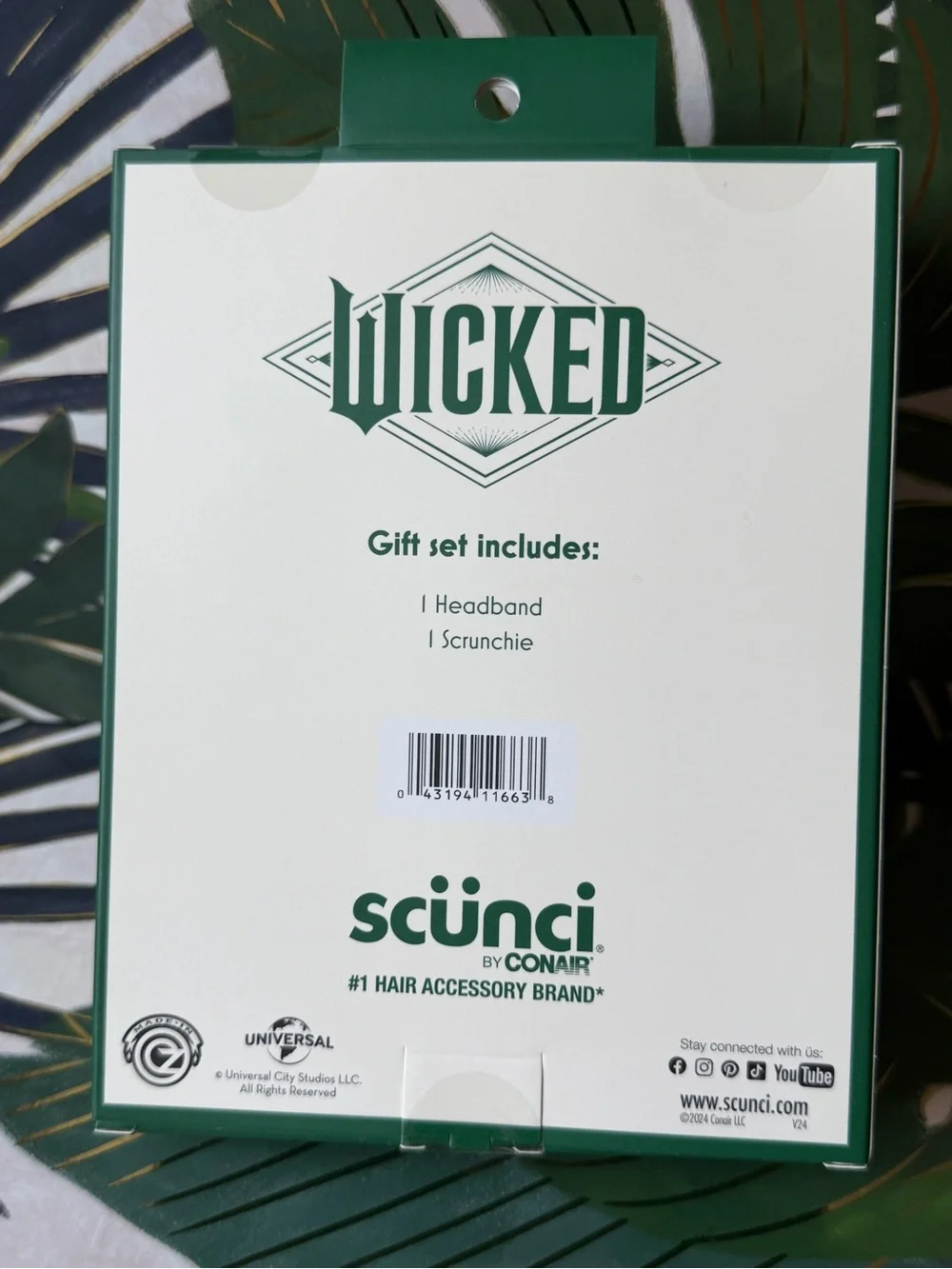 Scünci Wicked Elphaba Bow Headband & Scrunchie 2 Pc Gift Set NWT